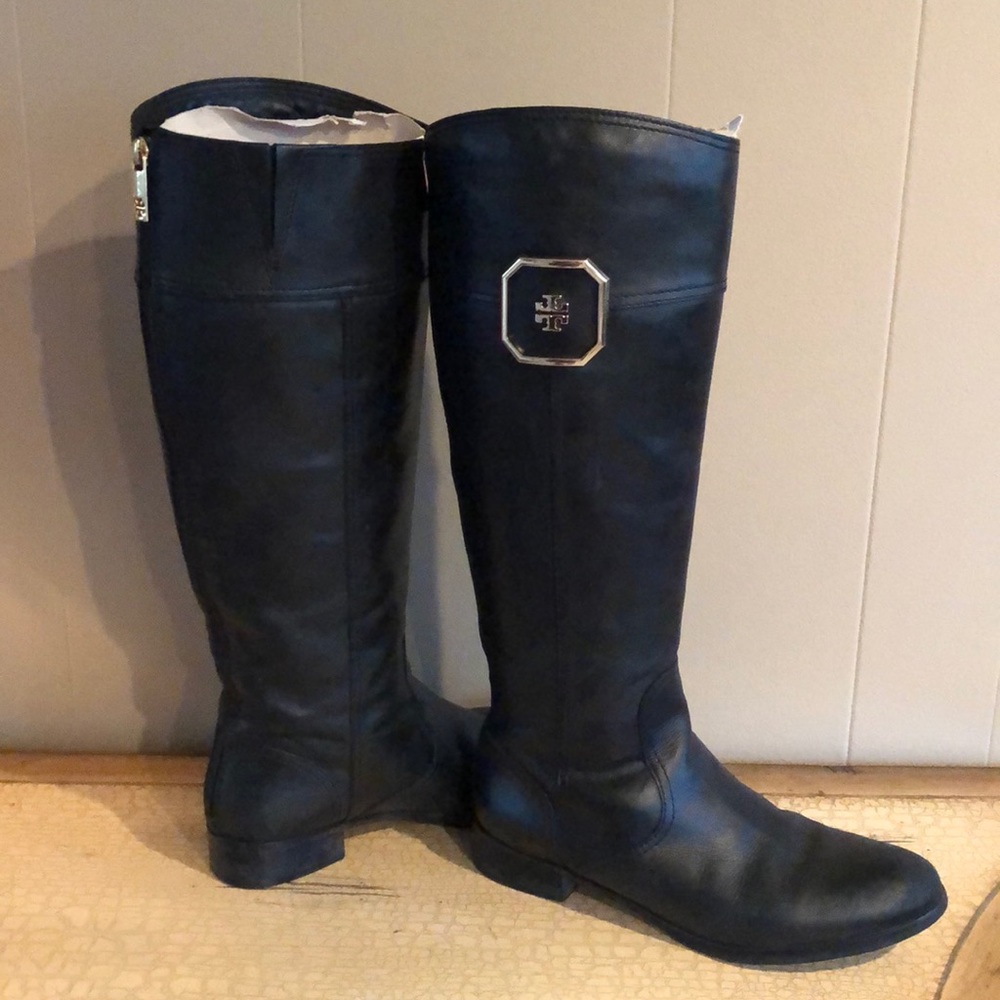 Tory Burch black knee-high boots